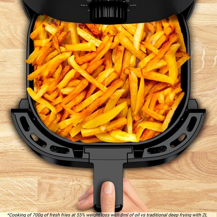Фритюрниця Tefal EY1308 Easy Fry, безмасляна фритюрниця ємністю 3.5 л, компактний дизайн, енергозбереження, хрусткі результати, здорове приготування їжі, запчастини, безпечні для посудомийної машини