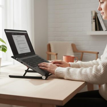 Підставка для ноутбука регульована та складна ергономічна підставка для робочого столу та домашнього офісу, з антиковзким покриттям, для ноутбуків до 17,3 дюймів