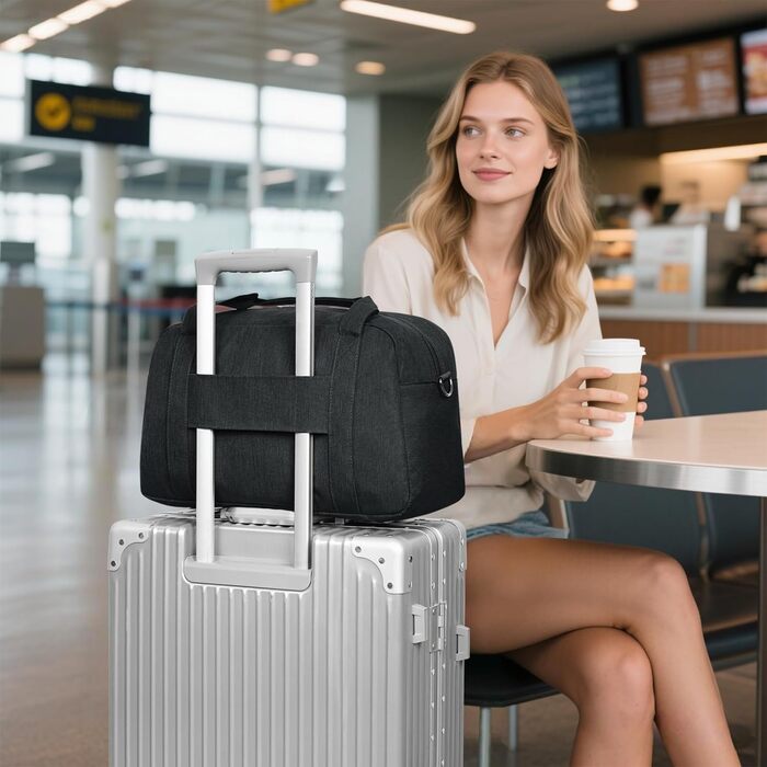 Ручна поклажа Narwey Ryanair 40x30x20, маленька спортивна сумка, складна дорожня сумка, сумка для ручної поклажі Airplane для жінок, дорожня сумка Weekender для чоловіків 20 л (темно-фіолетовий)