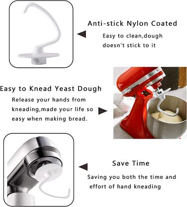 Заміна гачка для тіста для кухонного посібника K45 K45SS KSM90 4.5 QT Гачок для змішування на похилій основі, 45DH