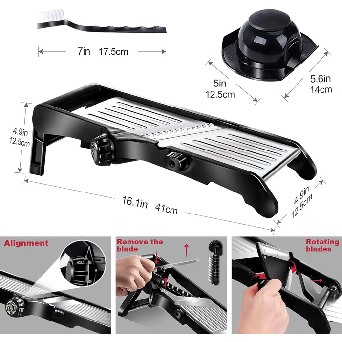Овочерізка Masthome Mandolin, кухонний різак для нарізання 10 в 1 з лезами з нержавіючої сталі, багатофункціональний овочевий слай
