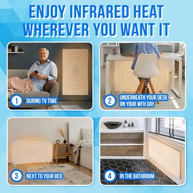 Інфрачервоний окремостоячий обігрівач Silvergear Smart 450 Вт Енергозберігаючий інфрачервоний обігрівач з термостатом Інфрачервона нагрівальна панель із захистом від перегріву Інфрачервоні панелі 90 x 50 см Білий 450 Вт Звичайний