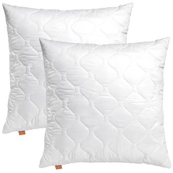 Комплект із 2 подушок для сну 80x80 см, гіпоалергенні подушки, які можна прати, виготовлено в ЄС, сертифіковано Oeko-Tex, велика подушка для сну 80 x 80, подушка для ліжка, подушка, 2 предмети, Comfort 300 80 x 80 см 2