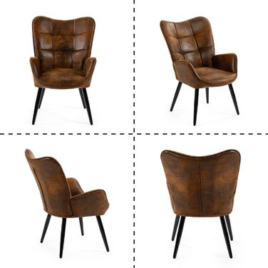 Затишне крісло-реклайнер, м&39яке крісло-реклайнер, одинарний диван з металевими ніжками, крісло з відкидною спинкою для вітальні, спальні, офісного туалетного столика, замша, коричневий