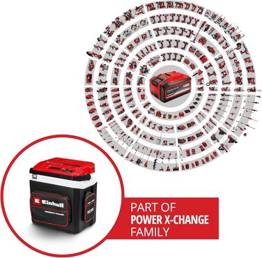 Бездротовий холодильник Einhell TE-COL 18/27 Li-Solo Power X-Change (18 В, 27 літрів, охолодження та нагрівання, гібридний 12 В для автомобіля, підключення до мережі 230 В, включаючи сумки, без акумулятора)