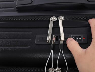 Маленька валіза з кодовим замком, оснащена портом зарядки USB, 18-дюймова дорожня валіза з відділенням для ноутбука (чорна)