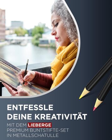 Набір кольорових олівців преміум-класу в металевій коробці 72 кольори Високопігментовані кольорові олівці Стійкі до розривів, плавне нанесення кольору Розмальовки для дорослих, дітей та художників (металева коробка)