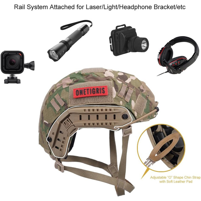 Тактичний шолом OneTigris PJ Rapid зі знімним чохлом для страйкболу та пейнтболу, колір L Caucamo