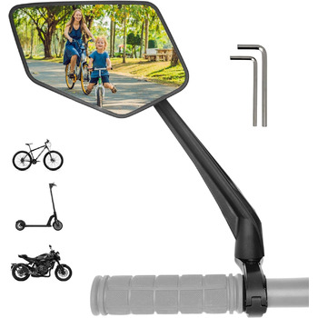 Ліве велосипедне дзеркало REEZER з надзвичайно великою дзеркальною поверхнею - Регульоване на 360 велосипедне дзеркало для керма електровелосипеда та електросамоката - Дзеркало заднього виду, сумісне з усіма моделями - ЛІВЕ Ліве велосипедне дзеркало REEZER з надзвичайно великою дзеркальною поверхнею - Регульоване на 360 велосипедне дзеркало для керма електровелосипеда та електросамоката - Дзеркало заднього виду, сумісне з усіма моделями - ЛІВЕ