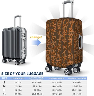 Чохол для валізи з квітковим принтом, міцний, підходить для валіз розміром 45,7 - 81,3 см, розмір M, чорний, середній