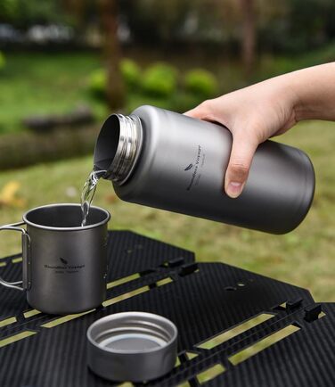 Безмежна подорож Одношарова титанова пляшка для води Пляшка для води Sport 1000 мл Титанова герметична спортивна пляшка Титанова ї