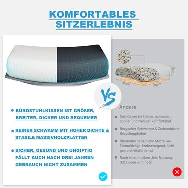 Офісний стілець 200 кг, 3-етапний механізм блокування, ергономічний офісний стілець XXL, ширший та більший, для зросту 160-202 см, широкі 3D підлокітники, динамічна поперекова підтримка, стілець з пінопласту XXL (щільність 40)