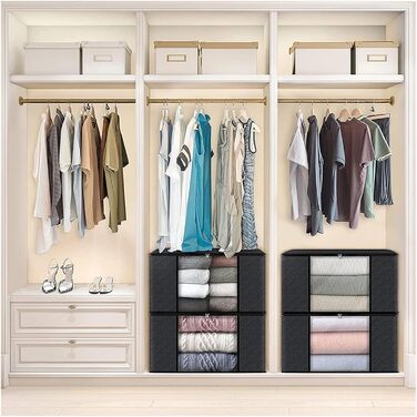 Набір із 5 предметів великогабаритних сумок для зберігання одягу, складні контейнери для ковдр для організації шафи в спальні, сірий.