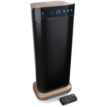 Керамічний обігрівач для ванної кімнати з дистанційним керуванням - Енергозберігаючий, тихий - Швидкий обігрівач з функцією коливання - 2 режими нагріву - Таймер - Сертифіковано GS A Золото