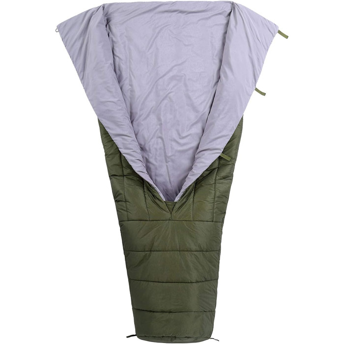 Спальний мішок OneTigris 200 x 85 см, ковдра на 3 сезони, спальний мішок UL 1.0 кг для кемпінгу, походів, активного відпочинку на свіжому повітрі, OD зелений