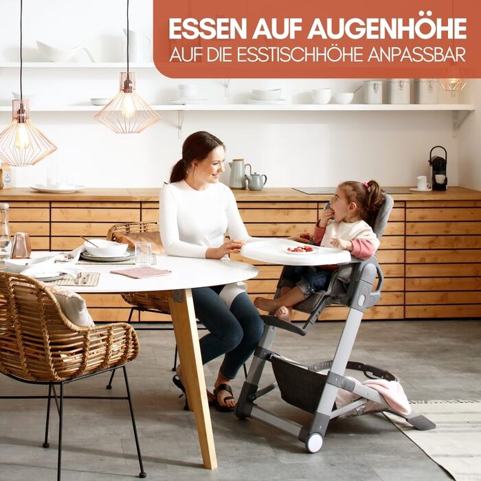 Дитячий стільчик для годування hauck Grow Up з функцією нахилу від народження - Дитячий стільчик зі столиком, на коліщатках, склад