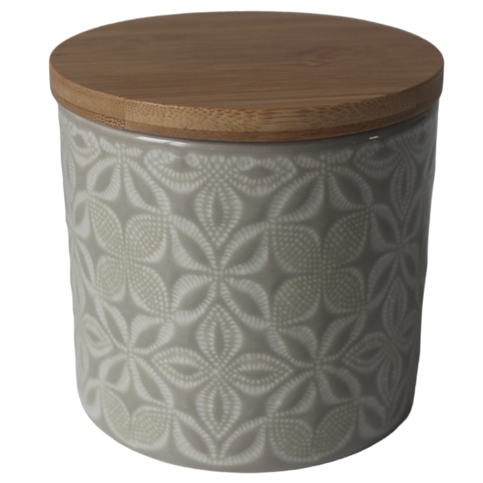 Банка Ornament, керамічна, з бамбуковою кришкою, 0,35 л