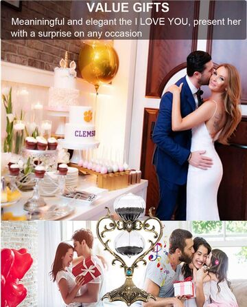 Пісочний годинник для Uten, Поворотний на 720, Старовинний білий пісочний годинник, Вінтажний пісочний годинник 1 Hora Reloj de Arena, Великий метал, Пісочний годинник, Офіс, Письмовий стіл, Дім, Весільне оформлення (чорний, 60 хв)