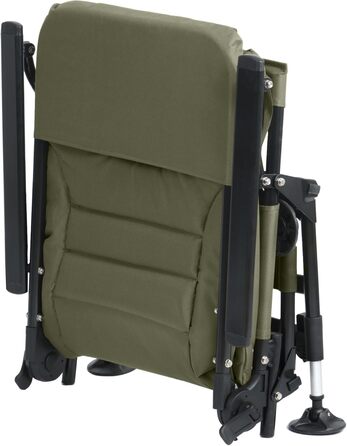 Рибальське крісло CampFeuer кольору моху та зеленого/чорного Кемпінгове крісло з регульованою висотою Складане коропове крісло Вуличне туристичне крісло для кемпінгу, риболовлі в наметі Складане рибальське крісло, коропове крісло, рибальське ліжко