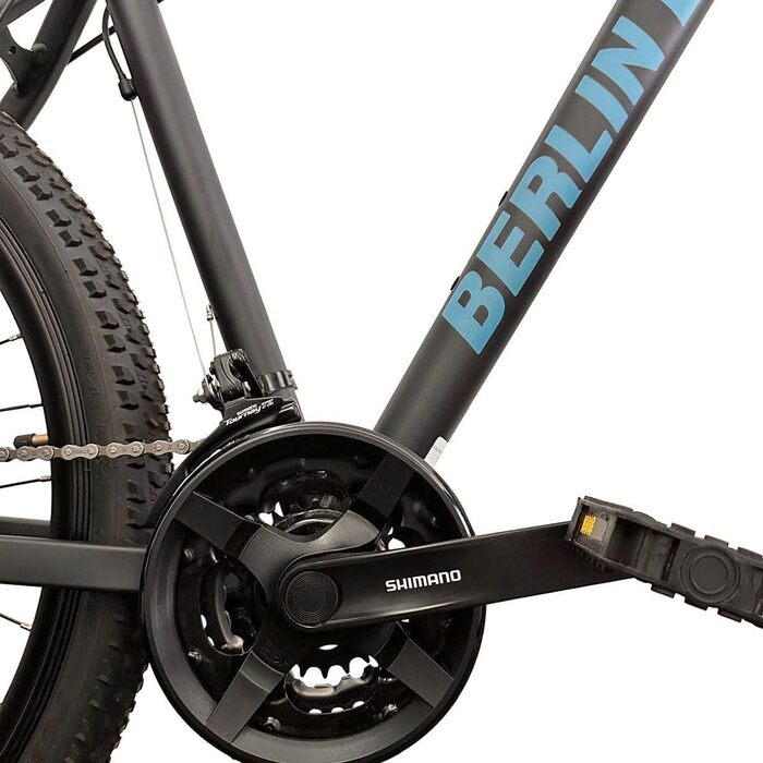 Гірський велосипед MTB1 з повним комплектом Shimano 21-швидкісна Shimano FD-TZ500/RD-TY300D, гідравлічні дискові гальма Dacron, чорно-сріблястий колір, колеса 27,5 дюймів та висота рами 46 см