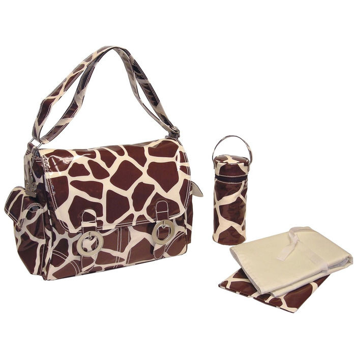 Сумка для пеленання Kalencom Fashion, сумка для мами, сумка з покриттям на подвійній застібці (Жираф (шоколадно-кремовий))