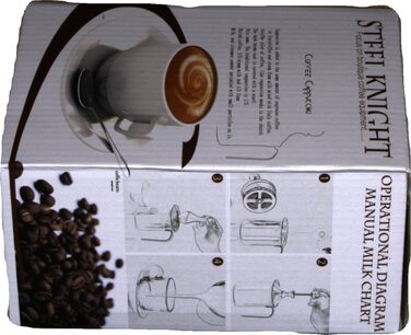 Ручна піноутворювач для молока Gvolatee 500 мл з подвійною сіткою з нержавіючої сталі, 8 x 8 x 18 см Ідеальна молочна піна завдяки