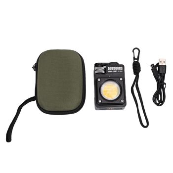 Ліхтарі для кемпінгу, світлодіодний ліхтарик та ліхтарик 3500 лм з акумуляторною батареєю 3000 мАг, регульована яскравість для кемпінгу, походів, аварійного відключення живлення (ЧОРНИЙ) Чорний