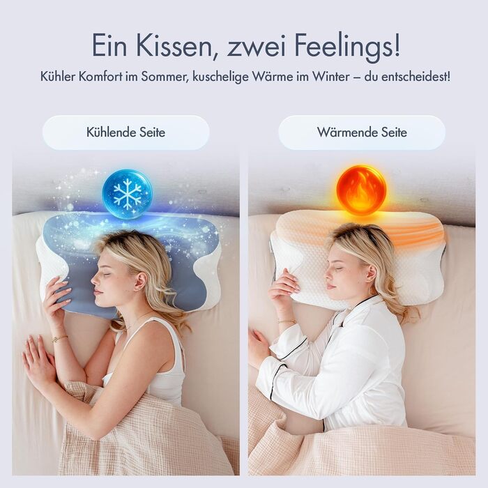 Ортопедична подушка для шиї Knoop Home & Living з піни з ефектом пам&39яті - Ергономічна подушка від болю та напруги в шиї - Ідеально підходить для сну на боці та спині - Знімний чохол