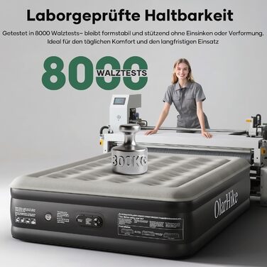 Самонадувальний надувний матрац OlarHike, гостьове ліжко, надувний матрац, намет-диван, двомісний надувний матрац, самонадувальний надувний матрац для кемпінгу або домашнього використання - 200 x 140 x 46 см стандартна висота 46 см чорний, компактний, 2 о