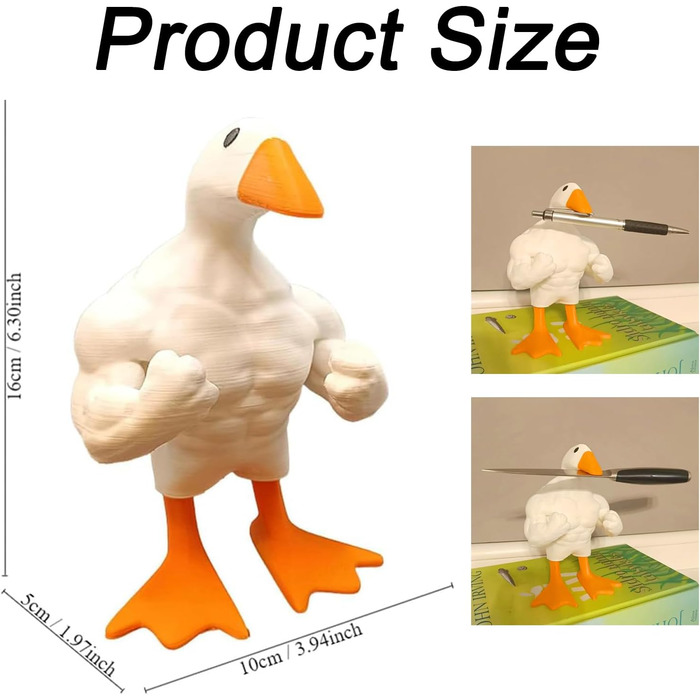 Кумедна статуя качки зі смоли, фігурка качки Duck You Buff Duck, качка скульптура деко ремесла подарунок для прикраси будинку (2 шт.)