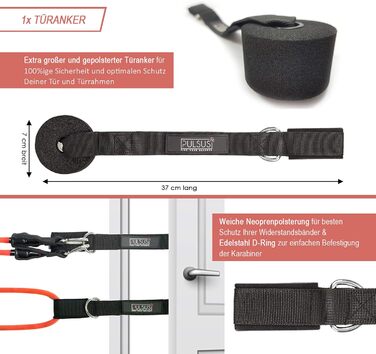 Набір фітнес-еспандерів еспандери для силових тренувань, допомоги при підтягуваннях та домашніх тренувань У комплекті додаток для відео вправ Еспандер з ручками, кріплення для дверей, ремінці для ніг та сумка