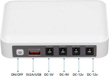 Міні UPS Джерело безперебійного живлення 6000mAh DC 5V/9V/12V для охоронних систем, роутерів, модемів та камер відеоспостереження (Європейська вилка)