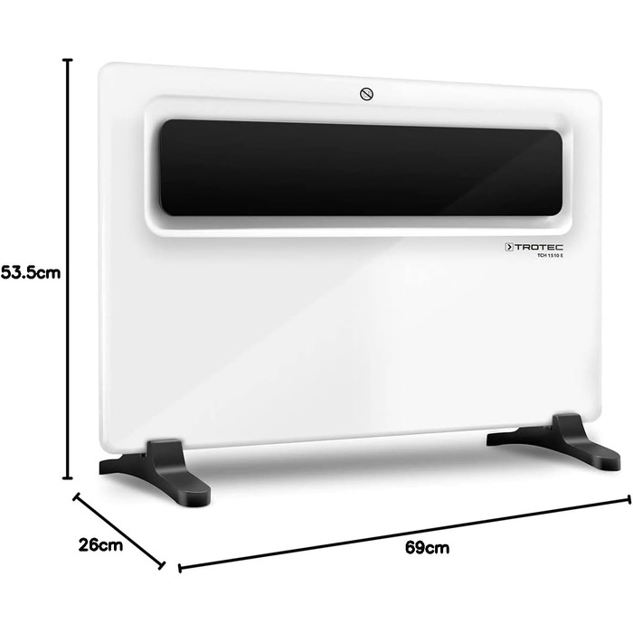 Конвекторний обігрівач TROTEC TCH 1510 E Теплова потужність 1500 Вт Електричний обігрівач, можливий настінний монтаж 1500 Вт