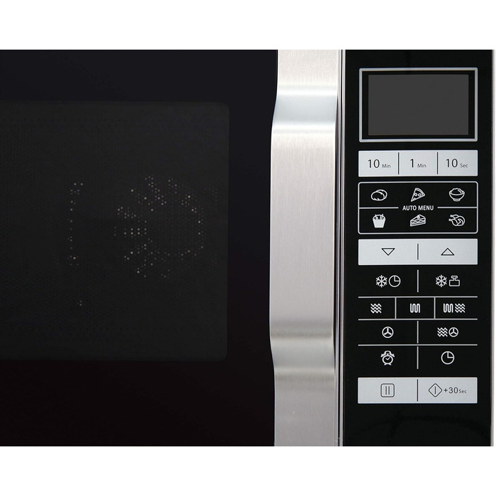 Мікрохвильова піч Sharp R-860S 3-в-1, гриль і гаряче повітря / 25 л / 900 Вт / 49 см / автоматична програма / розморожування за вагою та часом / нержавіюча сталь