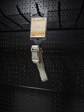 Нашийник для собаки Flamingo Lago білий/чорний XS 20-35см 15мм - Регульований, з хромованою кліпсою та кільцем для повідця Lago XS