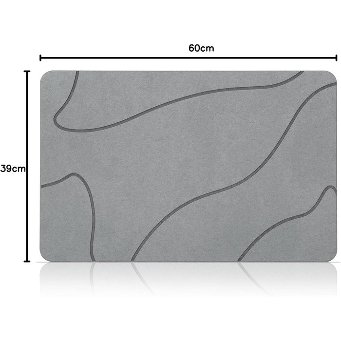 Килимок для ванни з діатомової землі, нековзний, килимок для душу, килимок для ванної, швидковисихаючий, килимок для підлоги зі 100 натурального каменю, килимок для ванної 60x39 см, суперпоглинаючий, килимок для ванної кімнати, килимок для ванної кімнати,