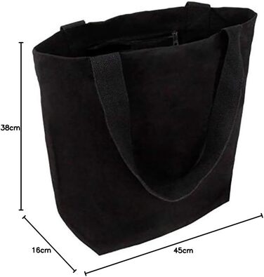 Стильна містка сумка Cottonbagjoe з внутрішньою кишенею та застібкою-блискавкою бавовняна сумка тканинна сумка сумка шоппер з вели