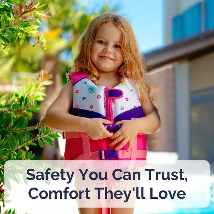 Плавальний жилет преміум-класу Limmys для дітей допоміжний жилет для плавання та безпеки для малюків, хлопчиків та дівчаток інноваційні функції безпеки, розмір S, ягідно-рожевий