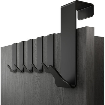 Дверні гачки Menz Premium в комплекті з 6 шт. - Чорні дверні гачки для підвішування з високою несучою здатністю - Функціональні дв