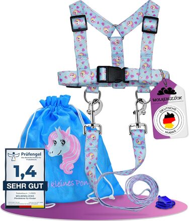 Дитяча повідка для коня світло-блакитний WOLKENGLÜCK