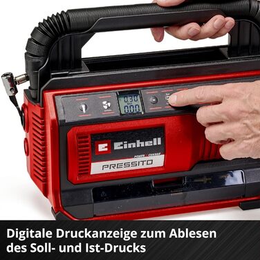 Гібридний компресор Einhell PRESSITO 18/25 Hybrid Power X-Change (18 В, живлення від кабелю або акумулятора, макс. 11 бар, у компл