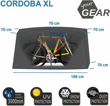 Водонепроникний велосипедний чохол для велосипедної стійки Велосипедний гараж Захисний чохол 2 колеса або електровелосипеди, в т.ч