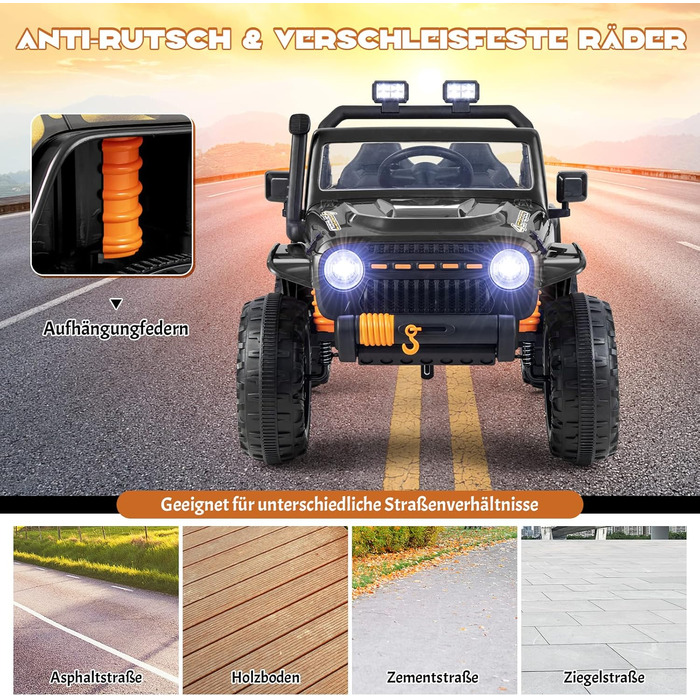 Дитячий електромобіль COSTWAY 12V з пультом дистанційного керування 2.4G, дитячий автомобіль з музикою, звуковими сигналами та пош