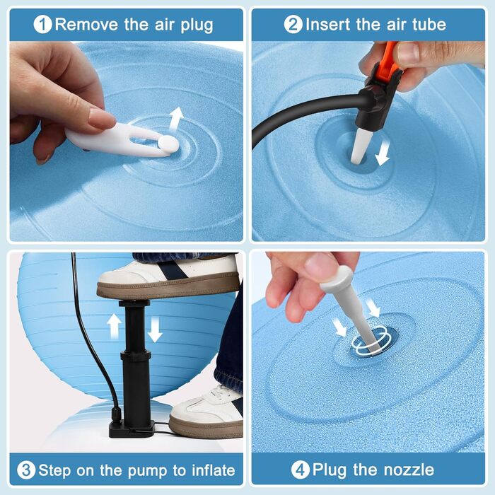 Комплект гімнастичного м&39яча 55/65/75 см та м&39яча для пілатесу 25 см м&39яч Pezzi з антилопним покриттям для вагітних, м&39яч для сидіння з антиковзким покриттям, м&39яч для балансування, м&39яч для йоги для дому, фітнесу та офісу, синій L 7525 см