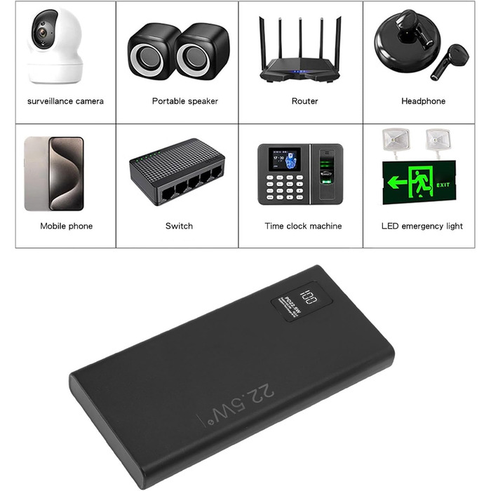 Міні-UPS акумуляторна батарея, 4050 мАг, безперебійне живлення з USB-3.0 виходом та платою захисту акумулятора для роутерів, модемів, камер відеоспостереження, світлодіодних стрічок