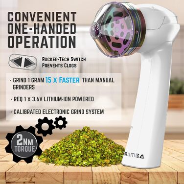 Гр. Електричний подрібнювач спецій, акумуляторний USB з дозуючим засобом і головкою лійки для легкого наповнення - повністю зарядіть Rainbow перед використанням, 1