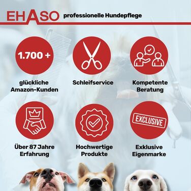 Ножиці для лап EHASO преміум-класу з круглим кінчиком 10 см для собак Ножиці закруглені, пряме лезо, маленькі та точні Ножиці для лап найвищої якості Підходить для всіх порід собак