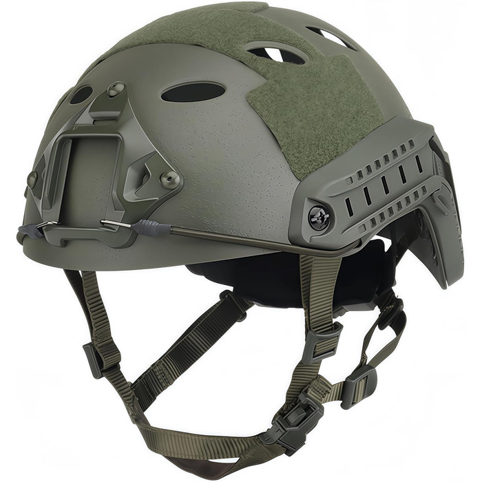 Страйкбольні швидкі піжамні шоломи відкритий тактичний бойовий військовий захисний спортивний шолом полювання CS пейнтбол напівпокритий шолом зелений L