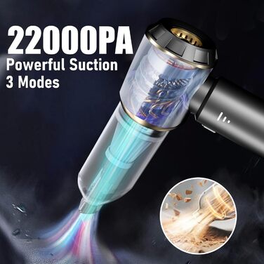 Акумуляторний ручний пилосос DiliDala Акумуляторний, 22000PA автомобільний пилосос з високою потужністю, 4-в-1 акумуляторний автом