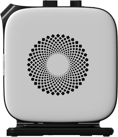 Портативний вентилятор-обігрівач Midea Nty15-19Cae, низьке енергоспоживання, керамічний нагрівальний елемент PTC, 1500 Вт, енергоефективний з регульованим термостатом, білий та чорний, 25,8 x 10,3 x 28,5 см, 3 кг, 1500 Вт білий